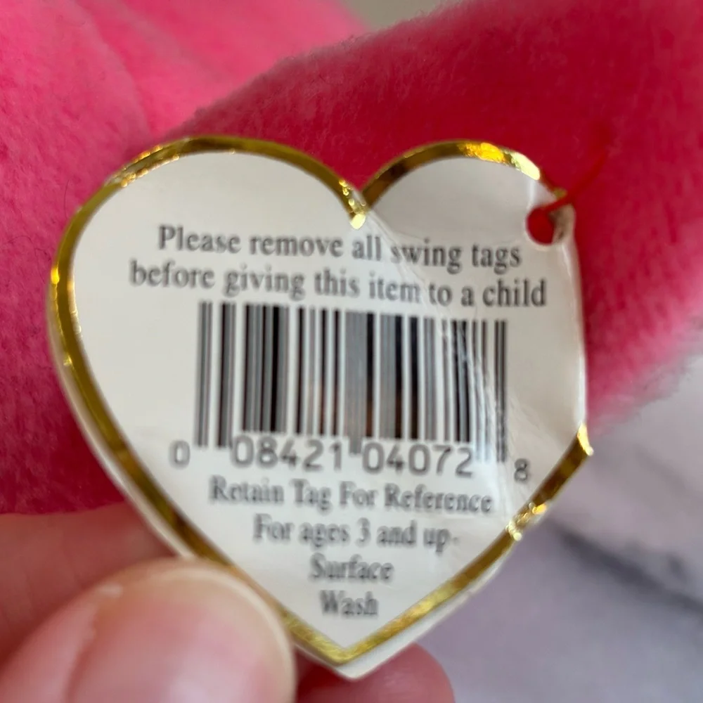 Vintage‎ 1995 Ty Beanie Pinky Pink Flamingo Plush Toy